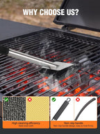 Bristle-Free Steam Grill Brush with 5 Replacement Pads – No Bristle Shedding. Unique Steel Fibers Pads Efficiently Deep Clean All Kinds of Grills. A Safe Outdoor Grill Cleaner. Gift for Men/Dad.