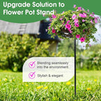 Tellingyou 2 Pack Adjustable Outdoor Flower Pot Stand, Metal Outdoor Plant Stands, Spring Summer Versatile Plant Stand Garden Stake for Display Plants, Elegant Solution for Landscaping Decor (Black)
