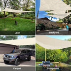 SUNLAX Sun Shade Sail 12' x 12' x 12' Butter Cream Triangle Canopy Sail Shade Cover UV Block Permeable Sunshade Outdoor for Patio Backyard (We Make Custom Size)