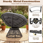 Giantex Wicker Papasan Chair with Soft Thick Cushion and High Capacity Metal Frame, 360° Swivel Ergonomic Lounge Reading Chair for Living Room, Bedroom, Patio, Indoor Outdoor Use (Grey)