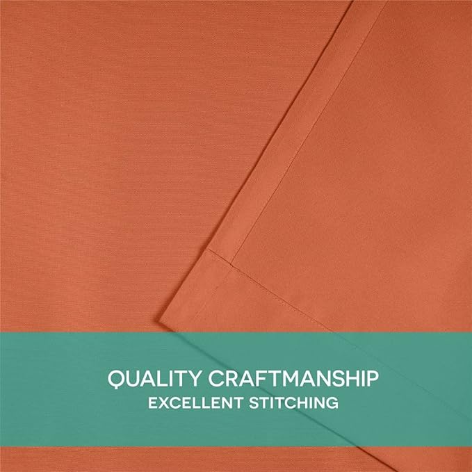 Exclusive Home Cabana Solid Indoor/Outdoor Light Filtering Hook-and-Loop Tab Top Curtain Panel Pair, 54"x120", Mecca Orange
