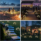 Solar Garden Lights Outdoor,Solar Lights Outdoor Decorative Waterproof for Outside 6Pack, 120Led Solar Flowers Garden Decor, Yard Pathway,Patio Fairy Decorations,Gardening Gifts for Women Mom