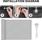 LOVE STORY 3'x16' Gray Balcony Screen Privacy Fence Cover (HDPE) UV Protection Weather-Resistant 3 FT Height Shield for Deck, Patio, Backyard, Outdoor Pool, Porch, Railing