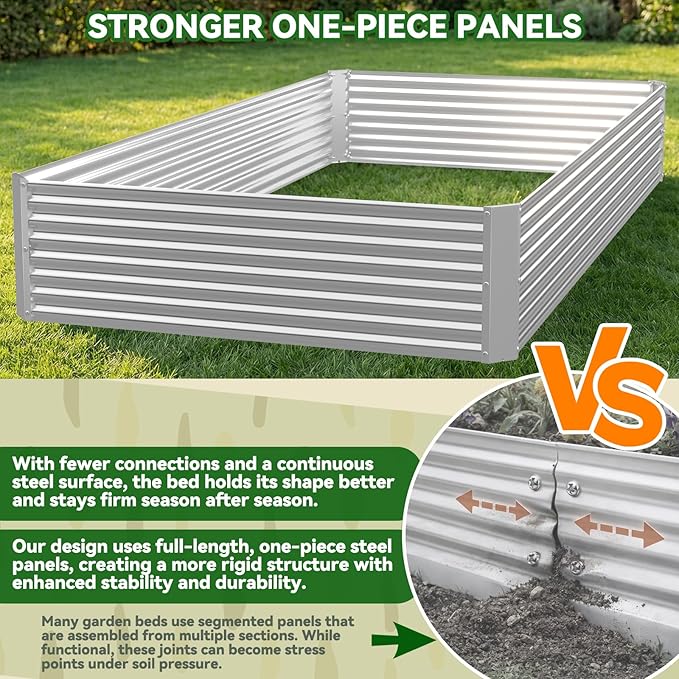 3 Pack Raised Beds for Gardening, Corrugated Galvanized Steel Raised Garden Bed, Outdoor Metal Above Ground Garden Bed for Vegetables and Flowers-4x2FT(Rectangular)