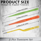 HADIZ Garden Tweezers set of 3,15cm Size Stainless Steel for Succulents & Cactus Plant Care and Maintenance Multi Purpose Tools
