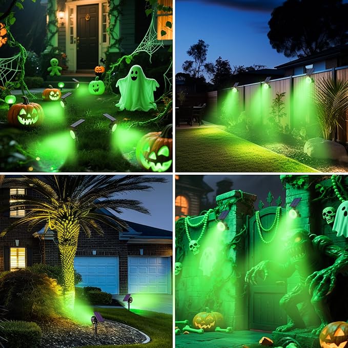 nipify 4 Pack Solar Lights Outdoor Waterproof, 53 LED Solar Spot Lights with 3 Modes Landscape Spotlights for Outside Garden Yard Trees