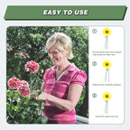 Joyhalo 20 Pack Plant Stakes, 16 Inch Plant Support Stakes, Flower Stakes with 24 Twist Ties, Garden Sticks for Plants Hibiscus, Sunflower, Red Hot Poker, Hydrangea, Tomato, Sapling Etc