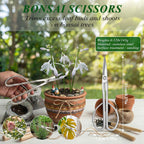 Bonsai Tools Set 3-Piece – Knob Cutter, Concave Cutter & Scissors for Trim | High-Carbon Steel, Ergonomic Non-Slip Grip, for Bonsai Tree Pruning & Shaping, Portable Storage Bag