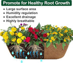 DUNCHATY Railing Planter Window Box - 4 Pack 24" Horse Trough Planter with Coco Fiber Liner - Deck Balcony Rail Planter for Porch Fence Patio Outdoor
