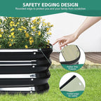 5 in 1 Galvanized Raised Garden Bed - 8x3x1ft (2Packs) Modular Planter Box Outdoor | Metal Raised Bed Kit with Bracing Rods for Gardening Vegetables Flowers Fruits Herbs (Dark Grey)