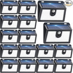 [16 Packs] Solar Motion Sensor Outdoor Lights, Super Bright Solar Lights Outdoor Waterproof, 3 Lighting Modes Security Wall Light for Outside Walking Dog Fence Backyard Deck Garden Door Step Garage
