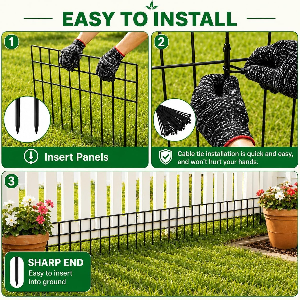 animal barrier fence 42.5ft(l)x13in(h), 30 panels no dig on a desk or shelf