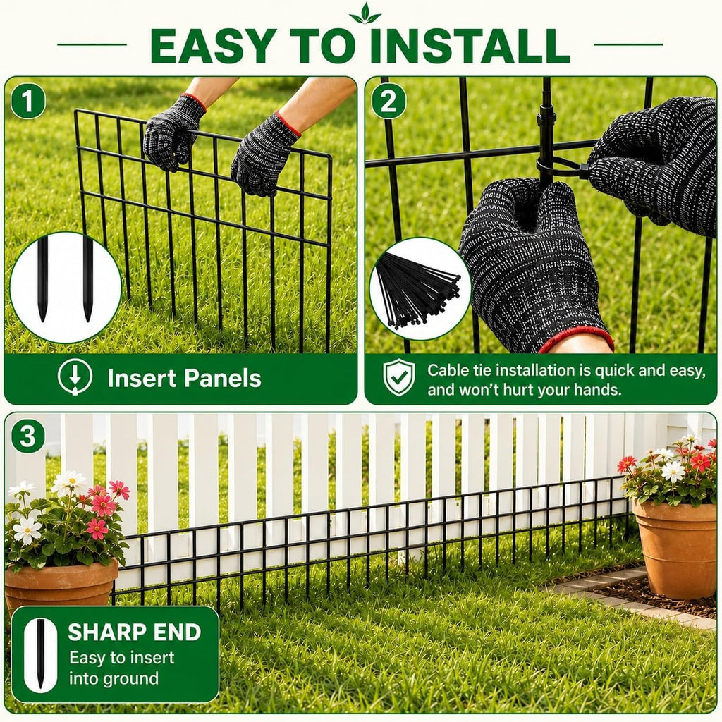 animal barrier fence 42.5ft(l)x13in(h), 30 panels no dig on a desk or shelf
