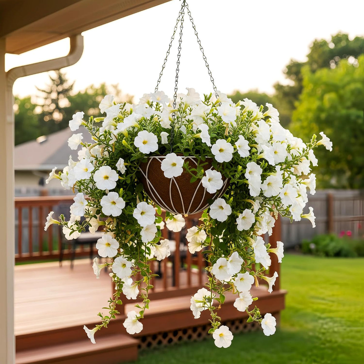 hosy 2-pack 12-in hanging metal planter baskets with, main product view