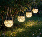 ROSHWEY 4 Pack M Size Solar Lantern Gifts for Women, Hanging Garden Decor Solar Lights Outdoor Waterproof with 15 LED for Halloween Christmas Easter Gift