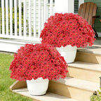 60 Pack Artificial Flowers for Outdoor Indoor Fake Plants, Faux Silk Flowers for Outdoors Outside Front Porch Hanging Planter Window Box Garden Spring Decoration(Red)
