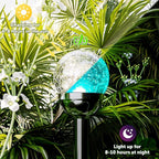 GIGALUMI Solar Outdoor, Cracked Glass Ball Solar Garden Lights, Color Changing Lights Outdoor,Garden LED for Path, Patio, Yard, 6 Pack Pathway
