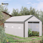 outsunny 20' x 10' x 9' walk-in greenhouse shown in use