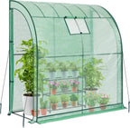 lean-to greenhouse with 3-tier shelves: ohuhu portable walk-in, main product view