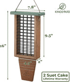 Kingsyard 2 Pack Double Tail-Prop Suet Bird Feeder | Recycled Poly Lumber Suet feeder, Sturdy & Durable, Outside Hanging, Great for Woodpecker & Clinging Birds, Blue