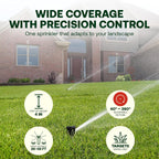 Rain Bird 42SA+ Heavy Duty Simple Adjust Gear Driven Rotor Sprinkler Head, 2 Pack - 3/4 inch Inlet - Water Efficient 4 inch Pop Up Lawn Sprinkler, Adjustable 40-360 Degree Arc and 26-38 ft Radius | Heavy Duty 3/4 inch Inlet - Water Efficient 4 inch Pop