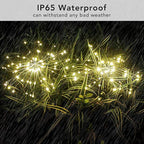 FOOING 8 Pack Solar Garden Lights Solar Firework Lights Waterproof, 200 LED String Light 2 Modes Twinkling Fairy Nightlight for Garden, Wedding, Party, Patio, Yard, Landscape Decoration, (Warm White)