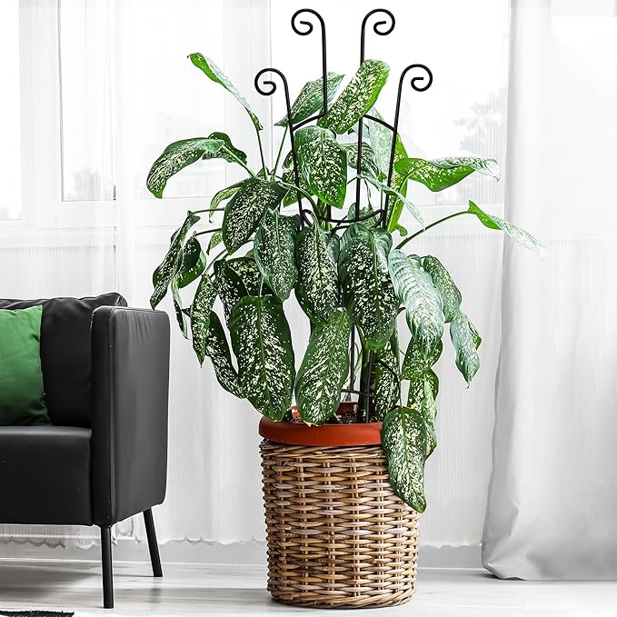 32.6in Plant Trellis for Climbing Plants Indoor Outdoor, Expandable Large Metal Garden Trellis for Potted Plants, Heavy-Duty Tall Pothos Plant Climber Support for Ivy Pothos Hoya Monstera, 2P
