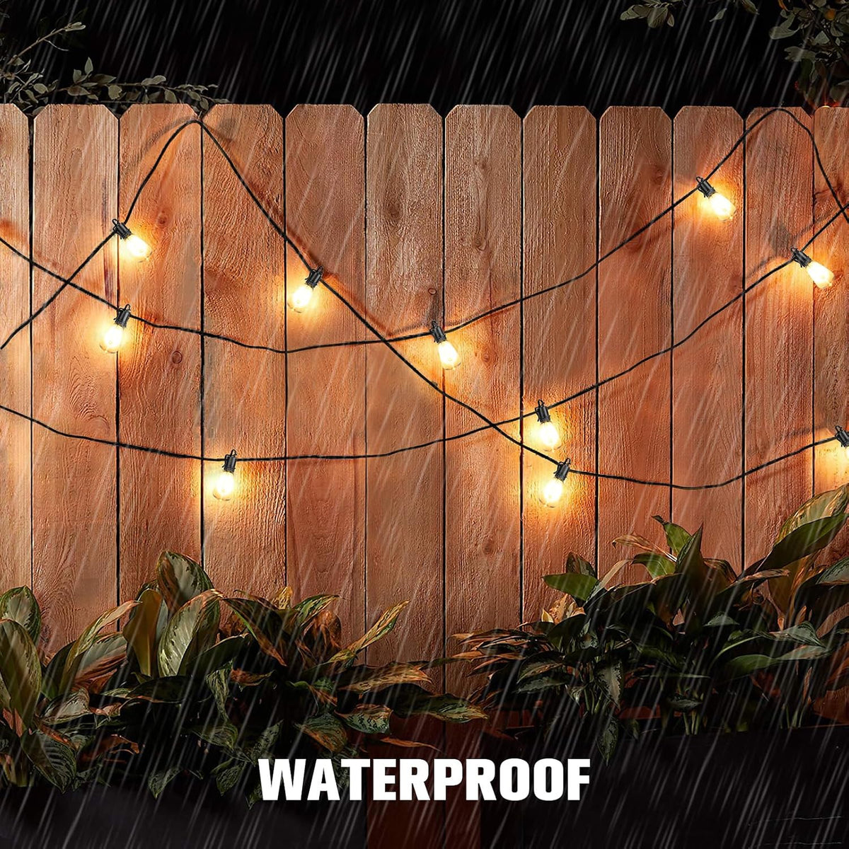 100ft solar string lights ourdoor waterproof,patio lights solar, close-up detail