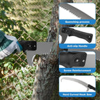 Manual Pole Saw for Tree Trimming, 26FT Telescoping Extension Pole Tree Pruner with 24" Blade, Hand Pole Saw for Cutting High Branches, Detachable Pruning Saw for Garden Yard Maintenance