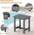LUE BONA Outdoor Rocking Chairs Set, 3-Piece, HDPS Poly Porch Rockers with Table, Plastic Weather Resistant Rocking Chair Set for Outdoor Indoor, Garden, Backyard, 350lb, Gray Chairs+Table
