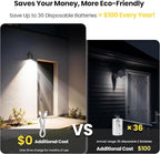 Rechargeable Battery Operated Motion Sensor Light,4000mAh Battery Powered Spotlight 600 Lumen Outdoor IP65 Waterproof for Porch,Yard,Wall,Garden
