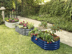 Plant & Plot Galvanized Raised Garden Beds Outdoor // 4×2×1 ft Planter Raised Beds for Gardening, Vegetables, Flowers // Large Metal Garden Box (Navy) // Patented Tool-Free Design