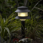 GreenLighting Paradise Low Voltage Landscape Pathway Lights - 2 Tier Outdoor Garden Lights - Easy, Simple Installation - Walkway, Lawn, Landscape Lighting (Black, 8 Pack)