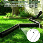 2 Pack Rain Gutter Downspout Extension Fixing Pin for 4" Round Pipes White | U-Shape Downspout Anchor Stake Holds Extension Firmly in Wind & Rain. Diverts Water From Foundation. Easy Adjust. Heavy Iron