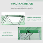 outsunny 71" x 55" x 32" mini greenhouse showing dimensions