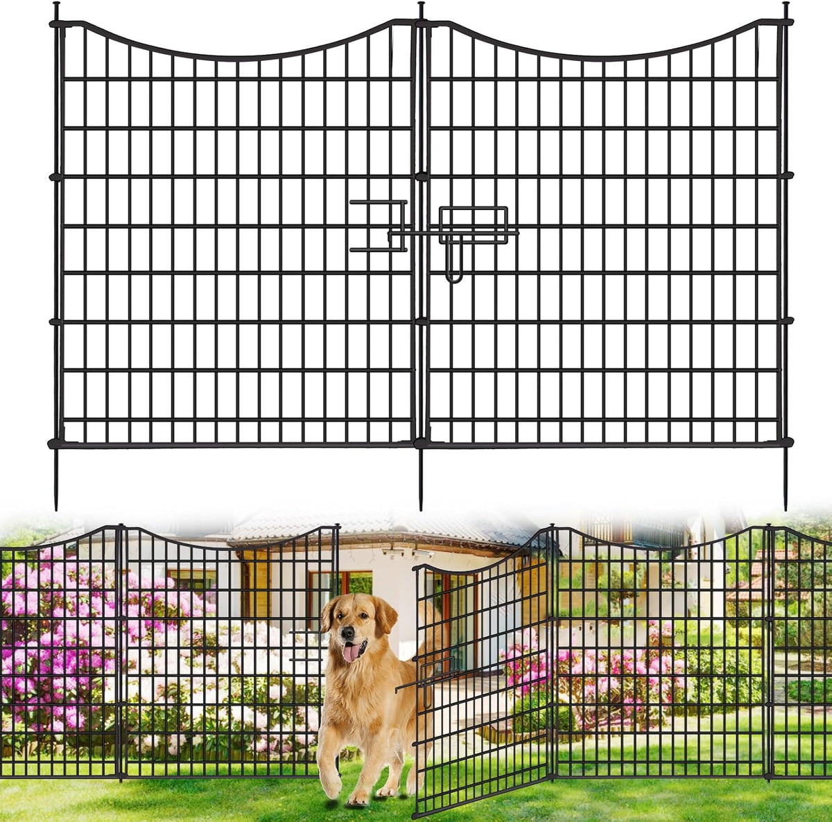 18 panels no dig decorative fence with gate, main product view