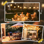 75FT LED Outdoor String Lights, Patio Light, 22+2 S11 Bulbs, Black | Plug in, Dimmer not included, Dimmable, Waterproof, Shatterproof, Connectable Hanging Lights for Backyard Porch, Warm White
