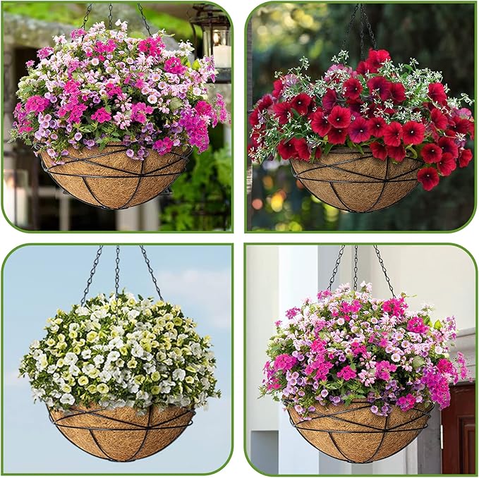 18 Inch Natural Coconut Fiber Liner for Hanging planters Round Coco Replacement Liners for Flower Basket Planter Large Coco Coir Pots for Outdoor Garden Plants – 2 Pack