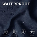 Easy-Going Linen Look Outdoor Curtains Waterproof Windproof Porch Curtains, Soft Thicken Outdoor Privacy Curtains for Patio, Gazebo, Grommet Top and Tab Bottom Drape, 1 Panel, 110x108 inch, Navy