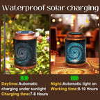 Solar Lanterns Outdoor Hanging Lantern Metal Waterproof LED Lantern with Solar Powered Garden Patio Decorations Decor with Handle Christmas Gift Idea