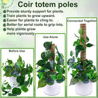 Moss Pole 36 Inch - Monstera Plant Support, 2 Pack 20.5 Inch Plant Stakes for Indoor Plants Coco Coir Moss Pole Sticks for Climbing Potted Live Plants, Pothos, Philodendron, with Garden Ties