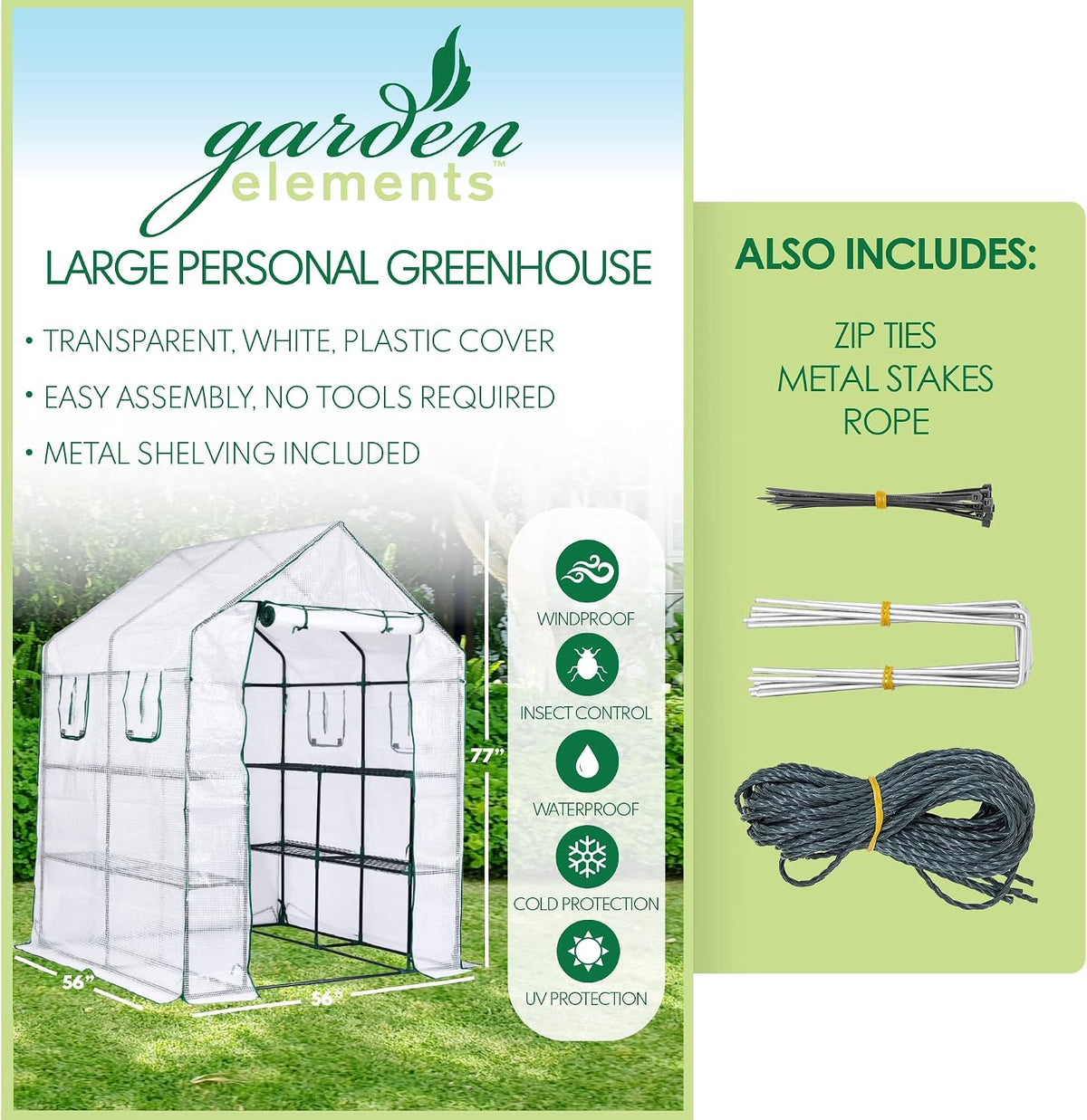 garden elements personal plastic indoor/outdoor standing greenhouse for shown in use