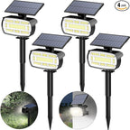 Fabrito Large Solar Spot Lights Outdoor 4 Pack, 1000 Lumens High Brightness, IP65 Waterproof Solar Spotlight with 136 LEDs, Dusk to Dawn Solar Landscape Lights for Yard, Garden, Pathway, Plants(White)