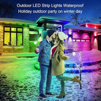 AILBTON 400FT Outdoor LED Strip Lights Waterproof,IP68 Outside Led Light Strips Waterproof with Bluetooth App Remote Control,Music Sync RGB Exterior Led Rope Lights,for Balcony,Deck,Roof,Garden,Pool
