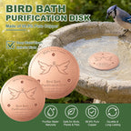 2 Pack Bird Bath Copper Disk, 0.6mm Thick 99.9% Pure Copper Cleaning Disc Plate for Physical Safe Water Purification All-Season for Outdoor Wildlife Bird Bowls Birdbaths Solar