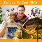 2 Pack Solar Powered Butterfly Watering Can Lights Waterproof Outdoor Decor with Shepherd Hook Hanging Patio Lights for Yard, Garden, Backyard Perfect Gardening Christmas Gift for Women, Mom, Grandma