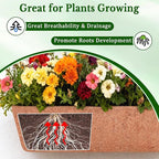 Halatool 4 Pack 24 Inch Window Box Liners, Pre-Formed Coco Fiber Replacement Liner, Natural Coconut Coir Planter Liners for Wall, Hanging Basket, Flower Pot, Fence and Railing