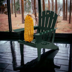 Hunter Green Adirondack Chair Squirrel Feeder | Metal Chair Holds 1 Corn Cob or Orange Slice - Mounts to Any Tree or Post, Attracts Squirrels, Orioles and Blue Jays