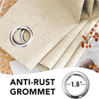 H.VERSAILTEX 100% Blackout Curtains for Bedroom Thermal Insulated Linen Textured Curtains Heat and Full Light Blocking Drapes Living Room Curtains 2 Panel Sets, 42x54 Inch, Bleached Sand