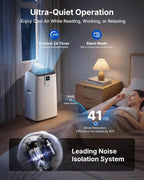 14,000 btu portable air conditioner, 4-in-1 smart ac, close-up detail